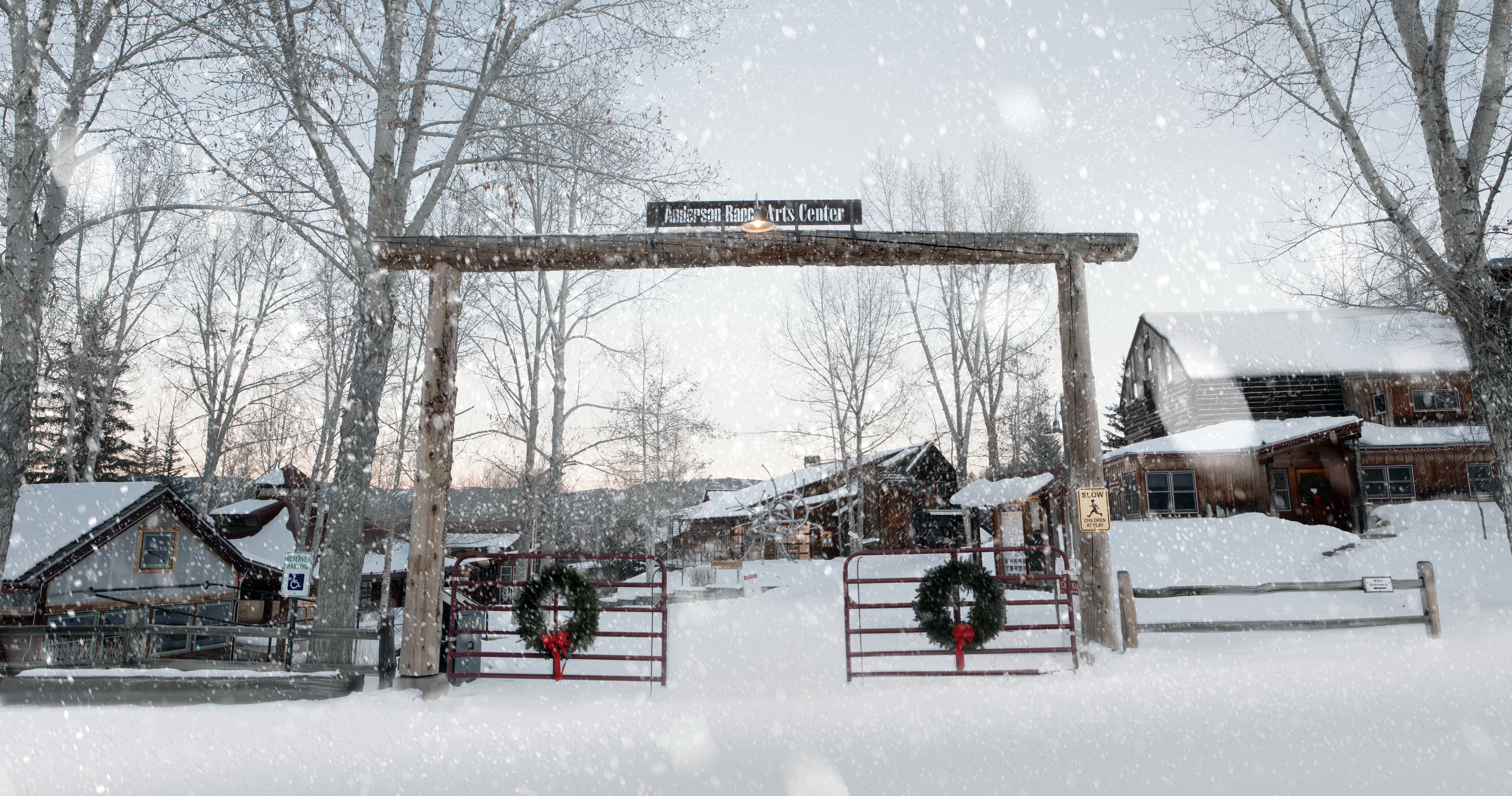 Entry gate ranch exterior winter