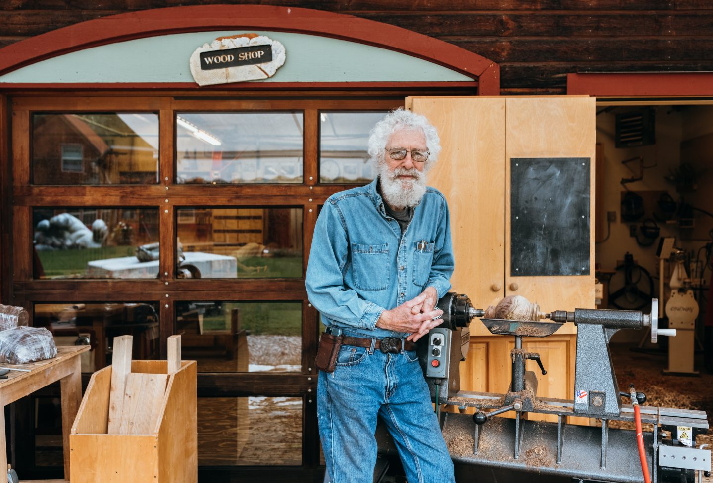 woodturning demonstration at Anderson Ranch Arts Center with an instructor shaping wood on a lathe