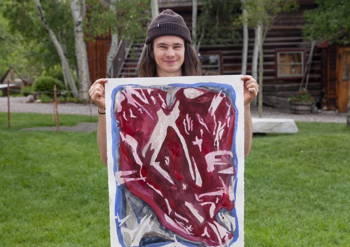 teen acrylic painting class focused on color, composition, and creativity