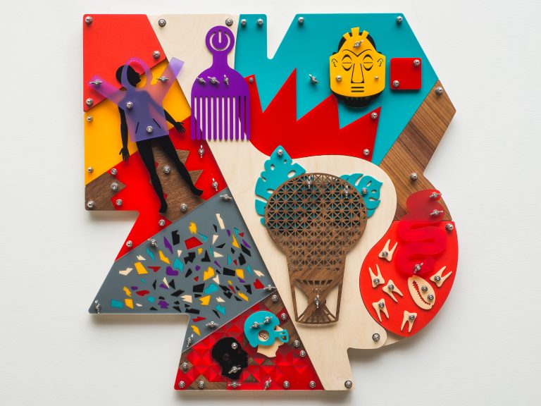 sculptural painting workshop combining digital fabrication and dimensional form