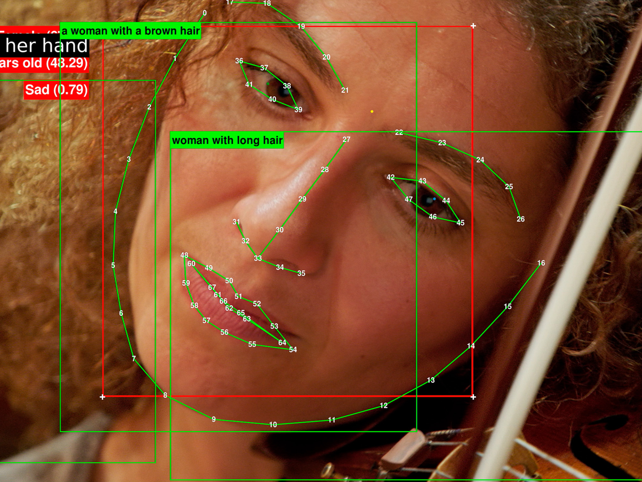 Close-up of a woman’s face overlaid with digital reference points, featured for a Trevor Paglen workshop.
