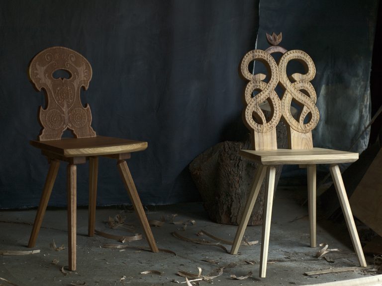 wood joinery detail on cabinet components displayed in a woodworking studio at Anderson Ranch Arts Center