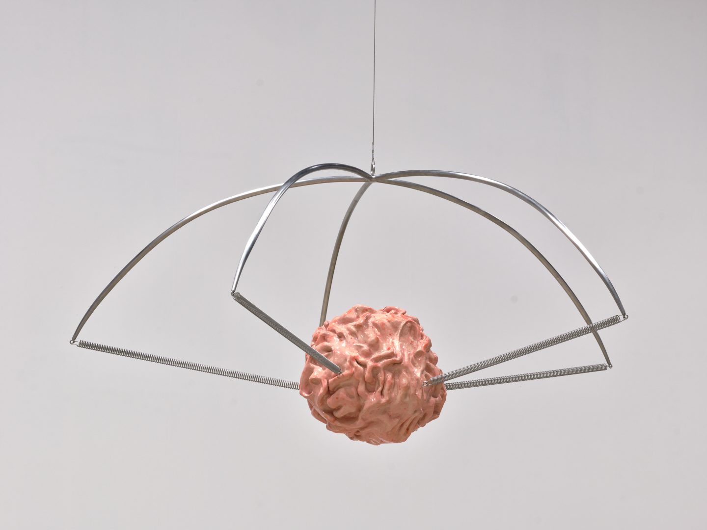Julia Phillips, Suspended Interior II (2026), ceramic and metal sculpture.